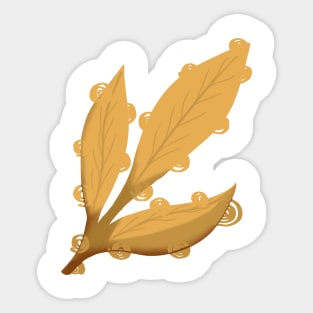 Spiral brown leaf Sticker